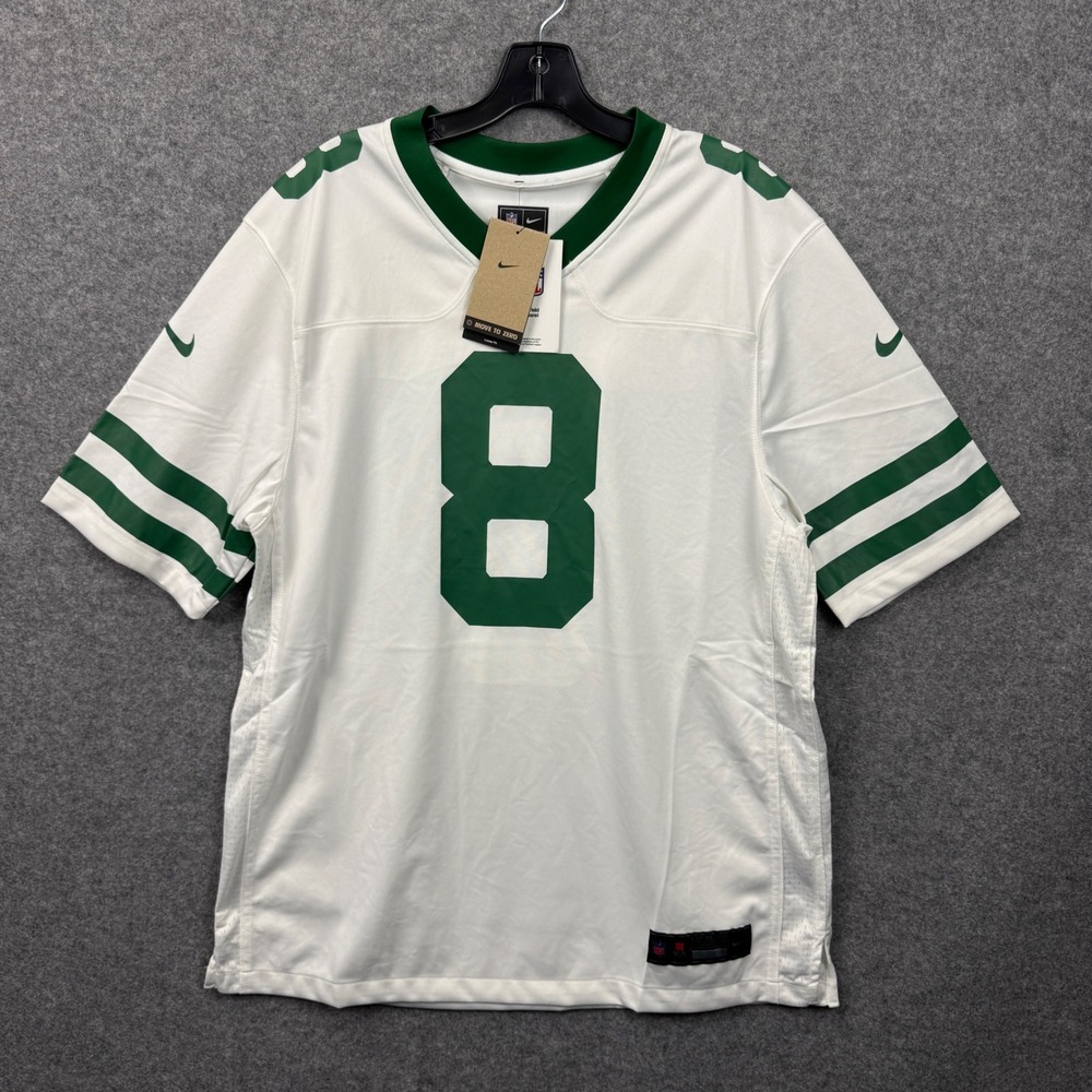Nike New York Jets Aaron Rodgers 8 Jersey Mens Large White Green NFL 87NM-08EV